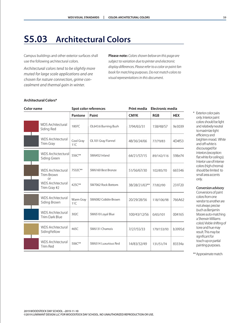 Identity manual colors